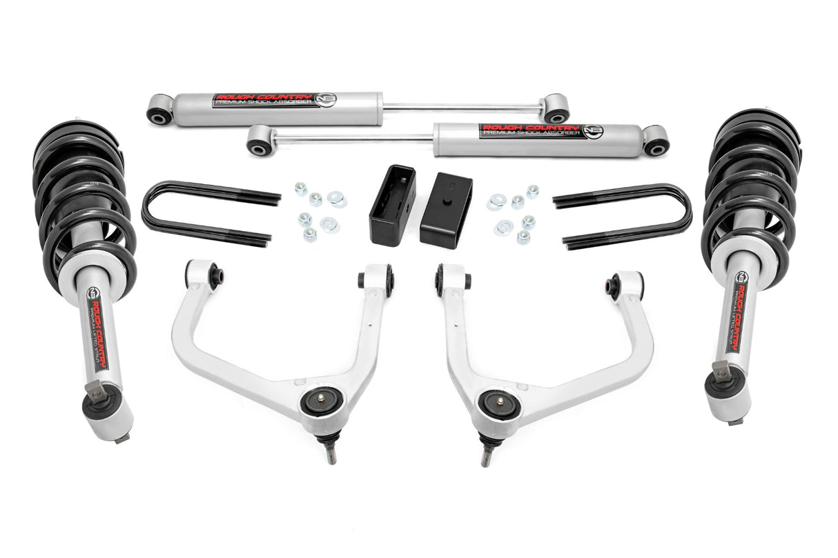 Rough Country - 3.5 Inch Lift Kit - N3 Struts - Rear Mono Leaf - Chevy Silverado 1500 (22-24)