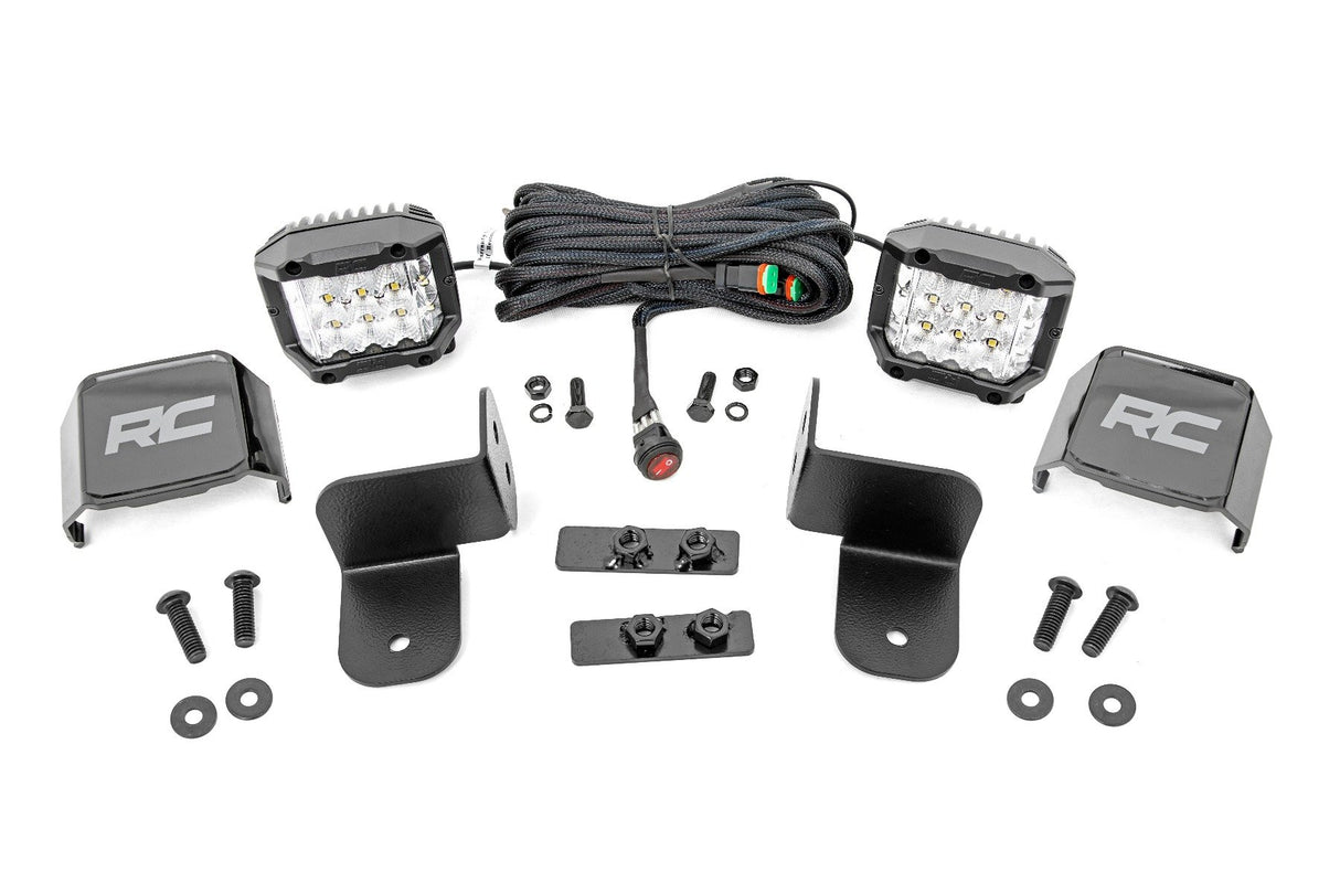 Rough Country - LED Light Kit - Rear Mount - 2 In. Chrome Pair - Wide Angle - Polaris Ranger XP 1000
