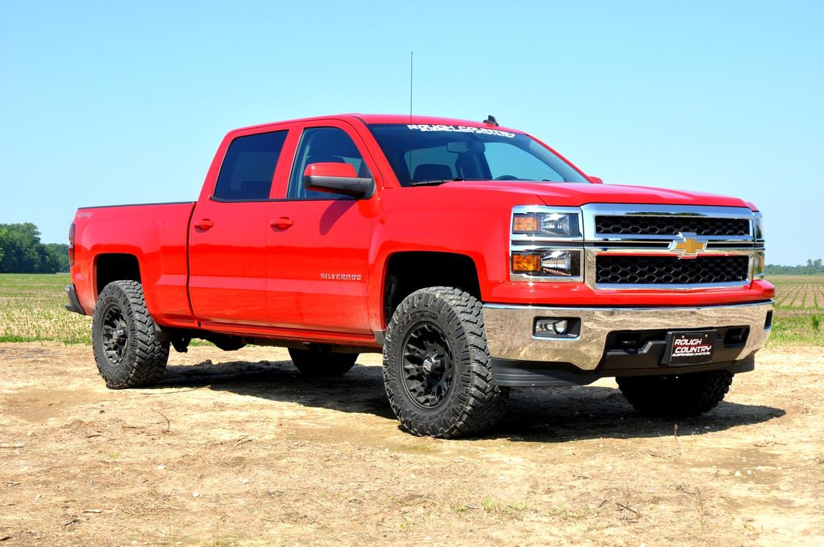 Rough Country - 2 Inch Leveling Kit - Aluminum - Red - Chevy/GMC 1500 Truck (07-18) SUV (07-20) - 1313