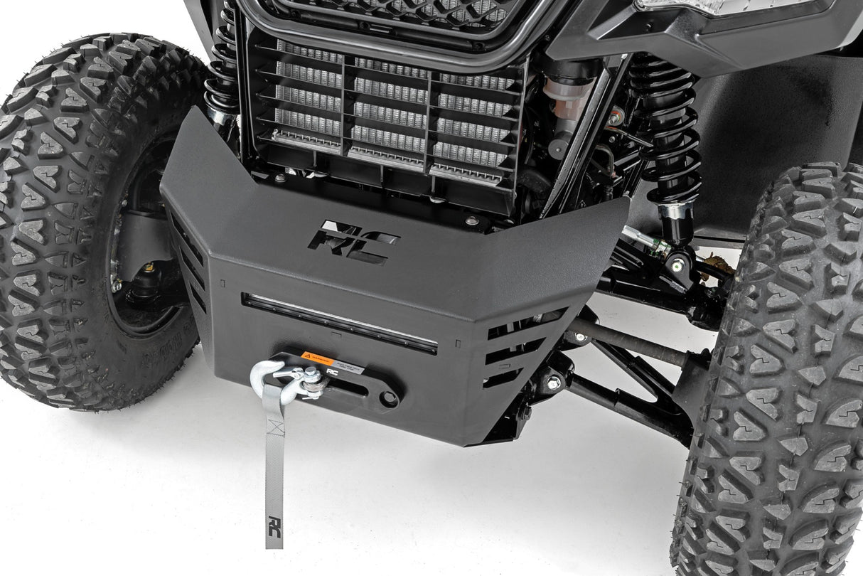 Rough Country - Winch Plate - 10 In. Black Slimline - Honda Pioneer 520