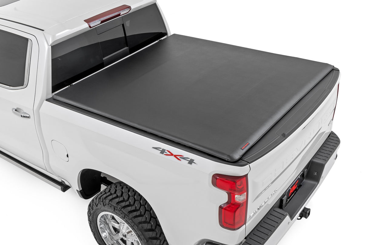 Rough Country - Soft Roll Up Bed Cover - 5'10 In. Bed - Chevy/GMC Sierra/Silverado 1500 (19-25)