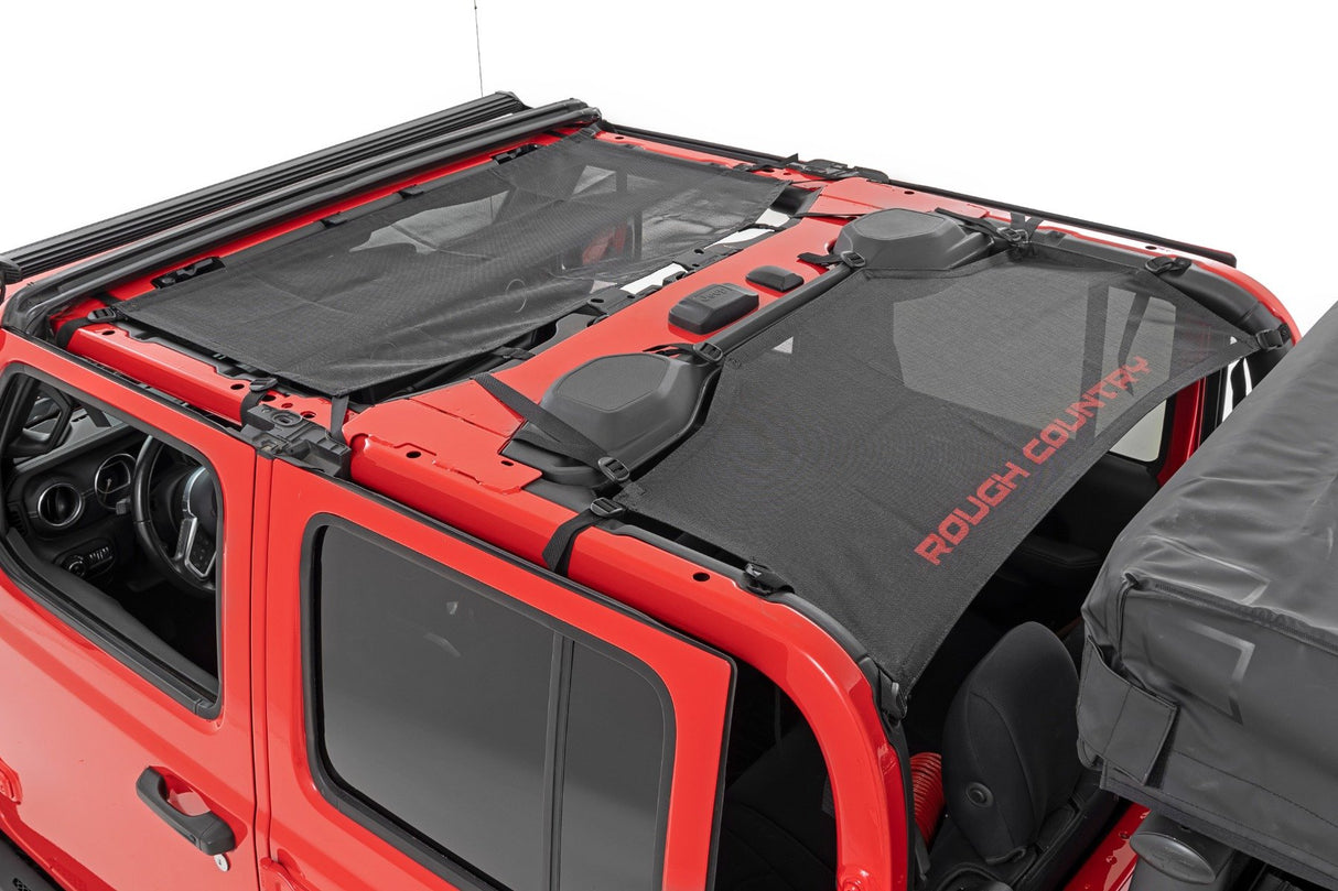 Rough Country - Mesh Bikini Top Plus - Black - Jeep Gladiator JT 4WD (2020-2024)