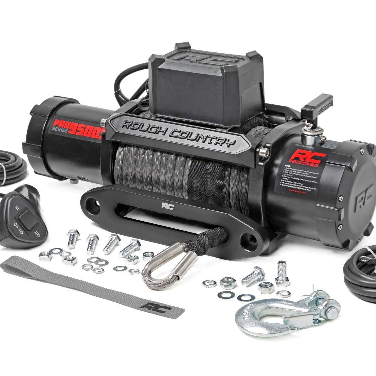 Rough Country 9500Lb Pro Series Winch Synthetic Rope Truck Pros