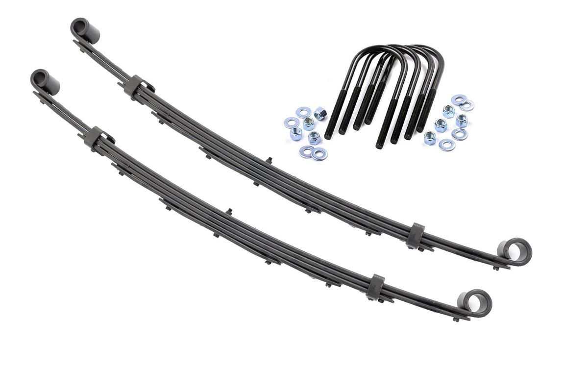 Rough Country - Front Leaf Springs - 4 In. Lift - Pair - Chevy/GMC C10/K10 C15/K15 Truck/Half-Ton Suburban (69-72)
