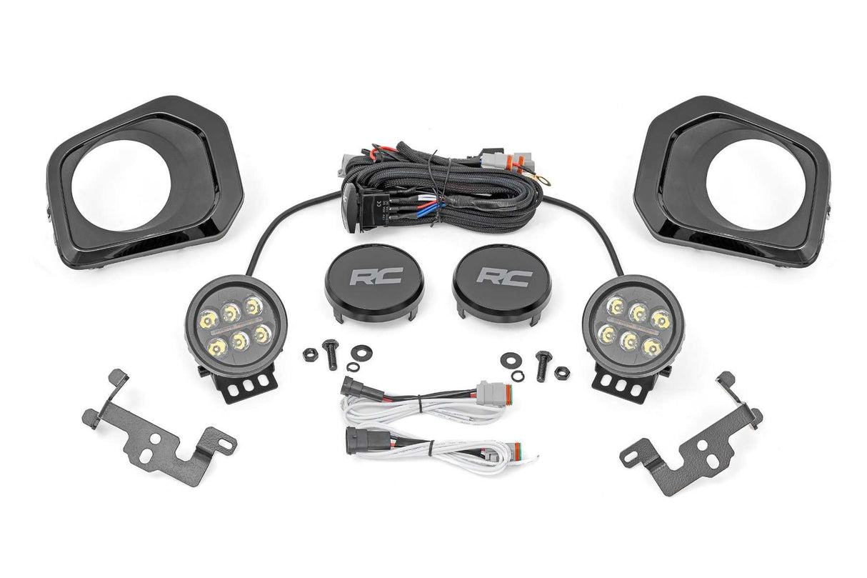LED Fog Light Kit - 3.5 Inch Round Black Series - Amber DRL - Toyota Tacoma (16-23)