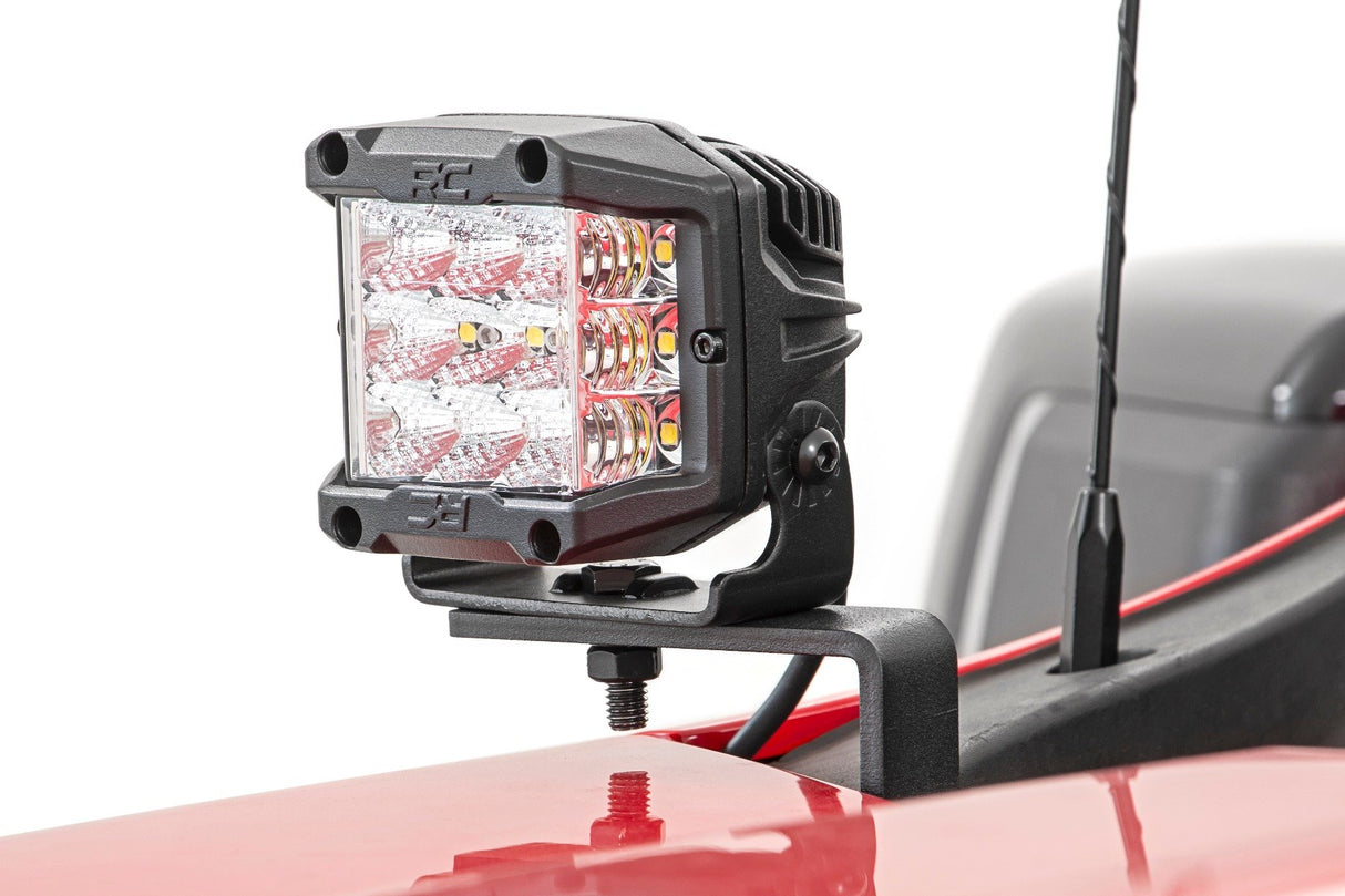 Rough Country - LED Light Kit - Ditch Mount - 2 In. Black Pair - Spot - Chevy Silverado 1500 (19-24)