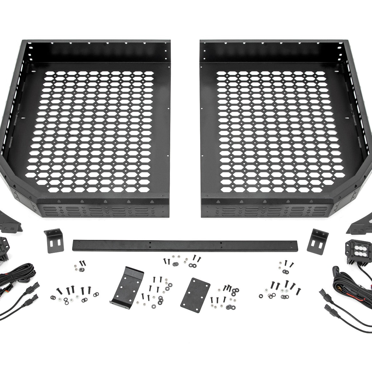 Cargo Rack - Dual 2 In. Black LED Pairs - Flush Mount - Polaris Ranger ...
