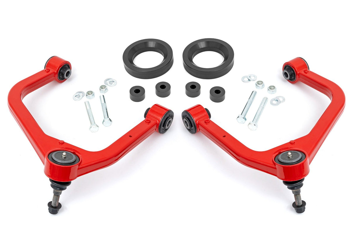 Rough Country - 1.75 Inch Leveling Kit - Forged Red UCA - AT4 - GMC Sierra 1500 4WD (19-24) - 1325RED