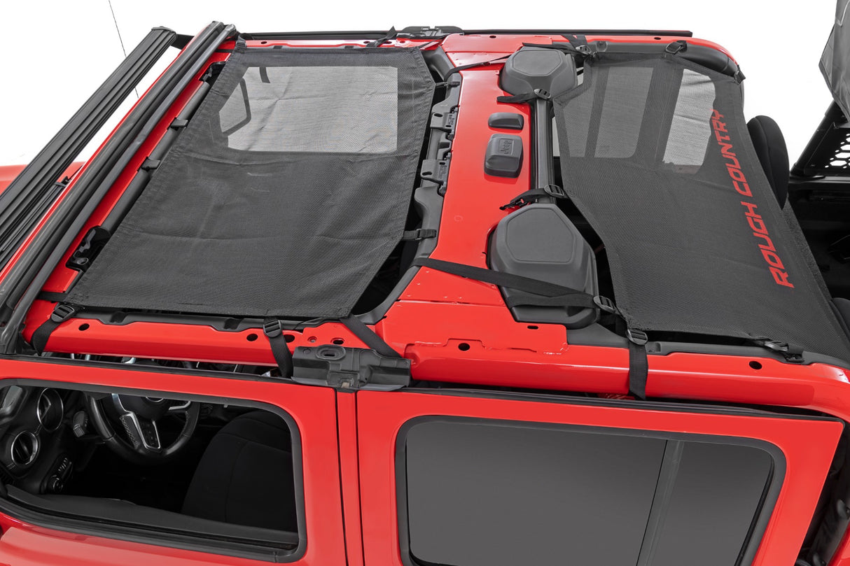 Rough Country - Mesh Bikini Top Plus - Black - Jeep Gladiator JT 4WD (2020-2024)