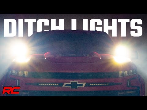 Rough Country - LED Light Kit - Ditch Mount - 2 In. Black Pair - Amber DRL - Chevy Silverado 1500 (19-24)