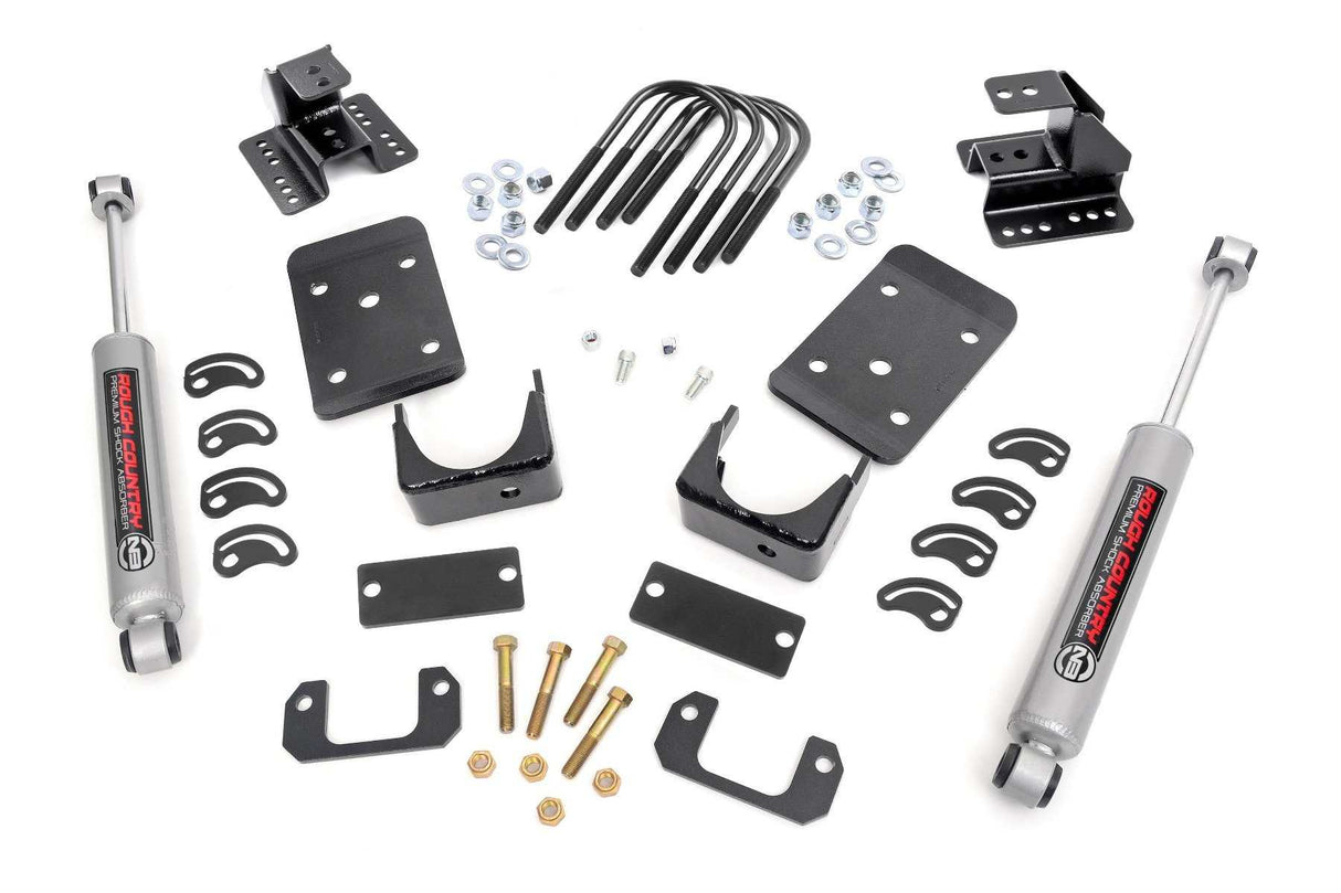 Rough Country Lowering Kit - Str Drop - 2 InFR - 4 InRR - Chevy GMC 1500 (07-15)