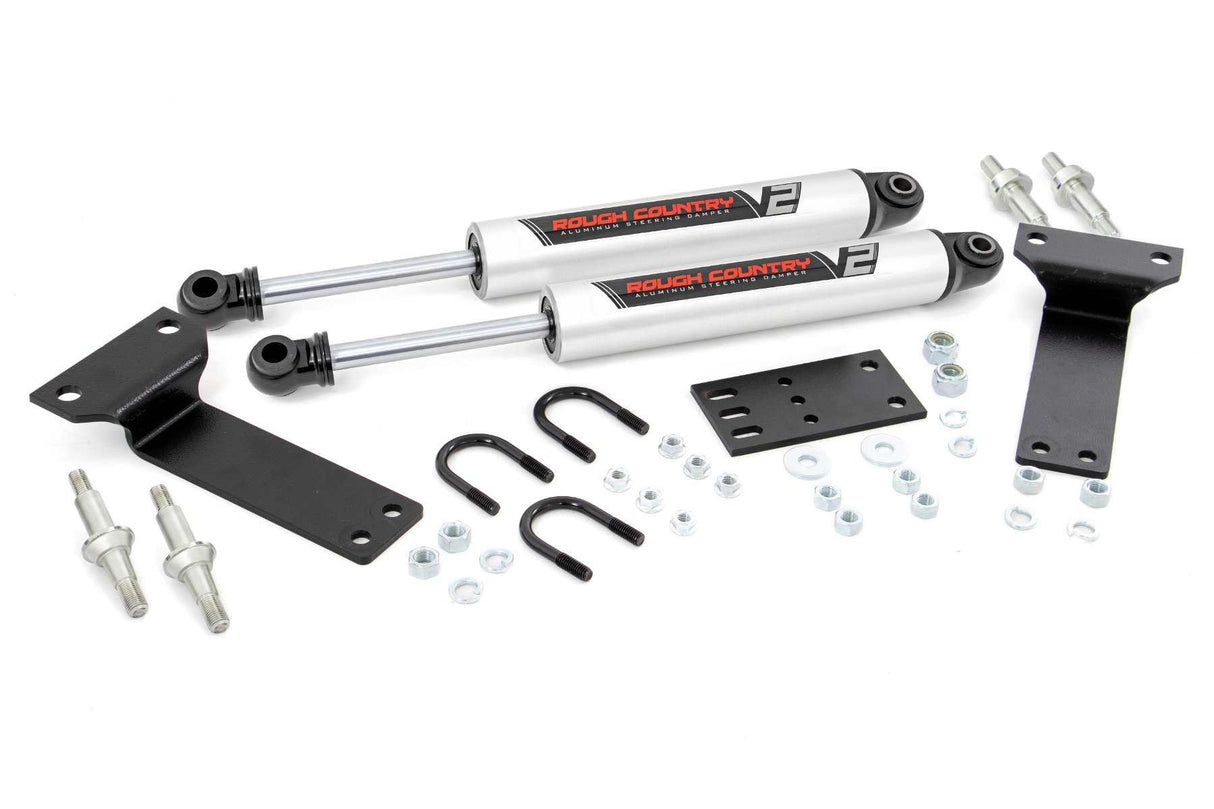 Rough Country - V2 Steering Stabilizer - Dual - 2-8 Inch Lift - Ford Excursion (00-05)/Super Duty (99-04)