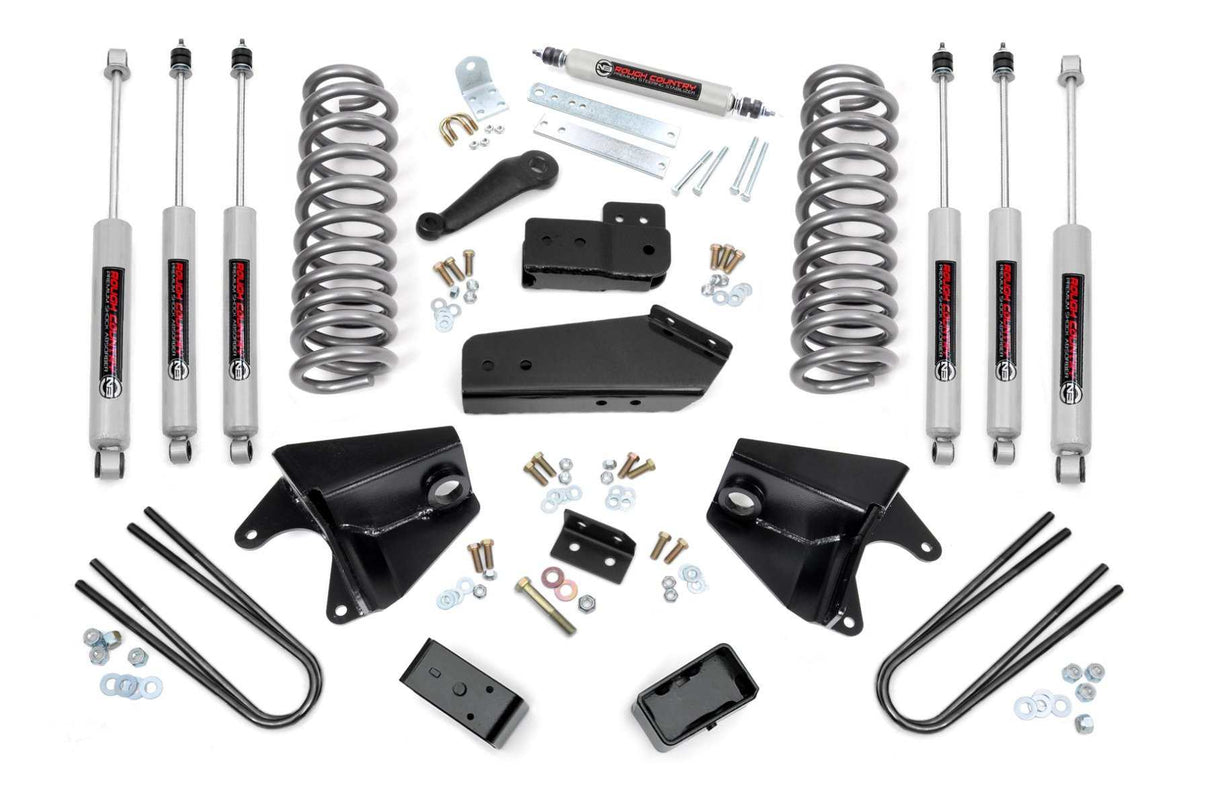 Rough Country - 4 Inch Lift Kit - Quad Front Shocks - Rear Blocks - Ford Bronco 4WD (80-96)