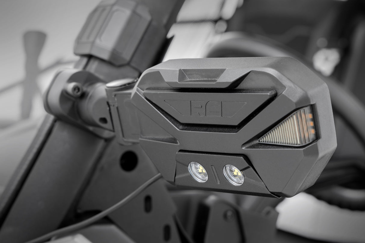 UTV Aluminum Side Mirrors W/Turn Signal (Pro-Fit Cages - Universal)