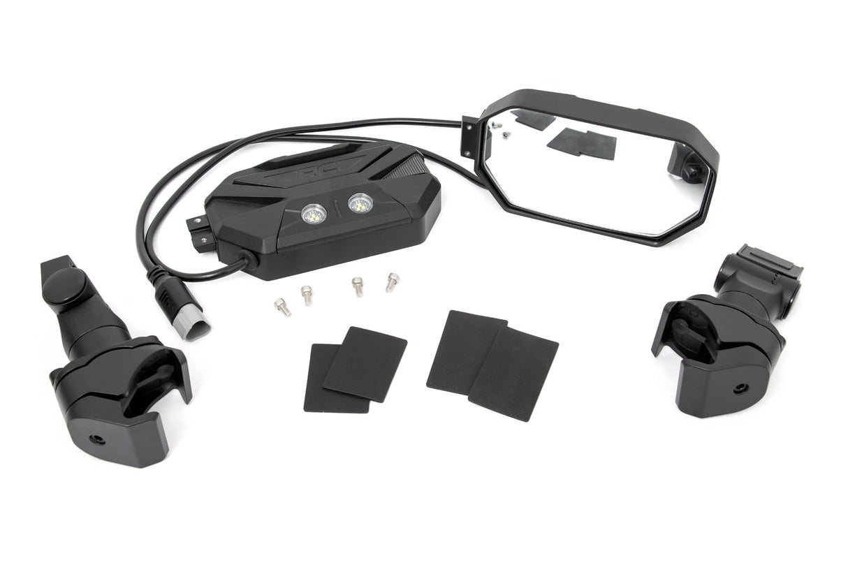 UTV Aluminum Side Mirrors W/Turn Signal (Pro-Fit Cages - Universal)